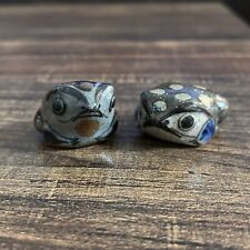 Vintage Mini Frogs Tonala Mexican Folk Art Hand Painted Ceramic Pottery Mexico picture