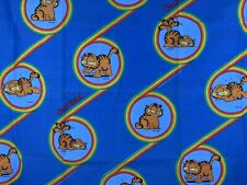Vintage 70s 1978 Garfield Rainbow Blue United Feature Syndicate Fabric 56
