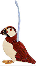 Puffin - Double-sided Wood Intarsia Christmas Tree Ornament - Bird theme picture