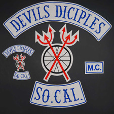 Large Devils Diciples Socal MC Embroidery Patches Badge Iron on Sewing Backing picture