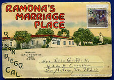Ramona's Marriage Place Old San Diego California ca 22 views postcard folder #3 picture