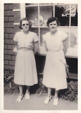 Vintage Old 1930's Photo of Woman Women with sunglasses white shoes white dress picture