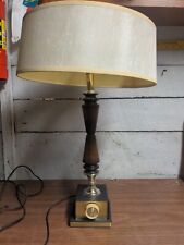 Vintage MCM Table Lamp Teak Wood Control Research 20