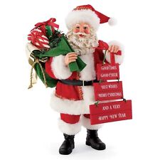 Possible Dreams Figurine Santa with a Bag of Presents Holding a Sign New 6009666 picture