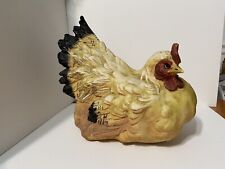 Vtg Large Resin Fat Chicken Hen Nesting Sitting Statue Figurine picture