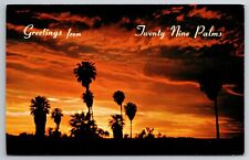 Vintage Postcard CA Twenty Nine Palms Greetings Sunset Chrome ~13163 picture