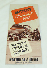 VTG National Airlines Airline Of The Stars Convair 340 Brochure W/ Route Map picture