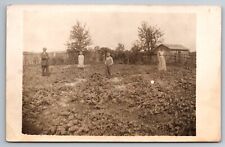 RPPC Family Standing in Garden Looking at Crops c1910s Real Photo Postcard picture