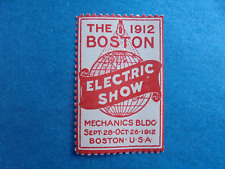 Antique 1912 Boston Electric Show Miniature Poster Souvenir Stamp picture