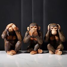 3 Monkey Statues-Hear No Evil See No Evil Speak No Evil 3 Wise Monkeys Sculpt... picture