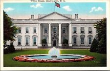 Scenic White House Capitol Building Washington DC Fountain Flag Postcard Unused picture