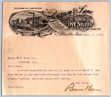 rare 1903 letterhead ATLANTIC (HULL) MASSACHUSETTS BOSSON & LANE DYES CHEMICALS picture