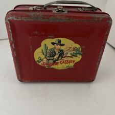 Vintage 1950 Hopalong Cassidy Divided Red Metal Lunchbox Aladdin Ind.-No Thermos picture