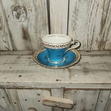  Vintage Ainsley Jade/ White/ Gold  Tea Cup & Saucer picture