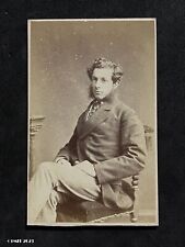 CDV Thin Man Bushy Whiskers, by CT Newcombe London Antique Victorian Photo picture