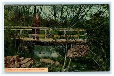 c1912 Man Standing at Whittier's Bridge, Haverhill, Massachusetts MA Postcard picture