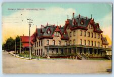 Ishpeming Michigan MI Postcard Nelson House Building Exterior View 1914 Vintage picture