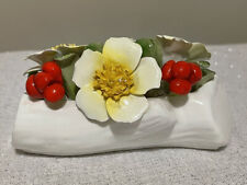 VTG Healacraft White Branch w Holly & Xmas Rose Fine Bone China Made in England picture