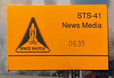 STS-41 NASA OBSOLETE ORANGE NEWS MEDIA BADGE picture