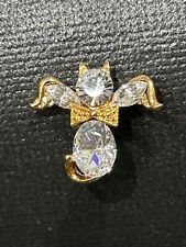Angel Cat Gold Tone Pin Back Fashion Jewelry Lapel / Hat Pin - CT picture