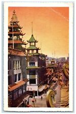 c1940s Chinatown Colorful Oriental Activity San Francisco California CA Postcard picture