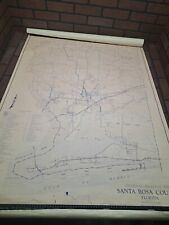 Vintage Large Wall Map Pensacola Florida Santa Rosa County 36