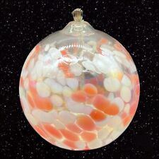 California Glass Studio Pink White Iridescent Ball Blown Glass Oil Lamp 4”T 4”W picture