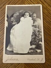 Baby in Furry Bed LD Johnson Landis Ave Vineland NJ VTG Cabinet Card  picture