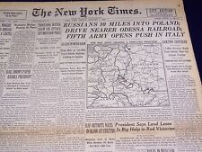 1944 JANUARY 7 NEW YORK TIMES - RUSSIANS 10 MILES INTO POLAND - NT 2588 picture