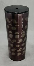Starbucks Black Silver off centered circles Stainless Steel Cup 24 oz Tumbler picture