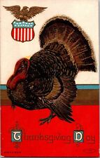 c1909 Taggart Thanksgiving Day Turkey Embossed Gold Gilt Unused Antique Postcard picture