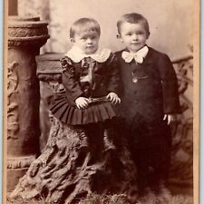c1880s Manchester, NH Adorable Handsome Boy Cabinet Card Photo Cute WR Call B17 picture