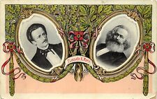 Postcard Ferdinand Lassalle and Karl Marx social-democratic movement in Germany picture
