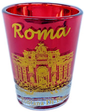 New souvenir Shot Glass Italy Tequila Rome Colosseum/Trevi Fountain red picture