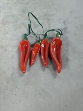 Vintage Chili Peppers Red Ceramic Measuring Cups 1/4 TSP - 1 TBSP picture