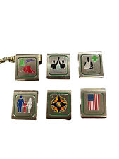 Lot of 6 Vintage Used Boy Scout Metal Merit Badge Belt Awards Skill Awards picture