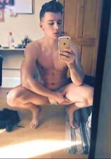Shirtless Male Muscular Jock Hunk Crouching Dude Beefcake PHOTO 4X6 C1252 picture