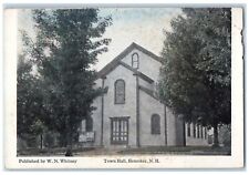 c1910 Town Hall Exterior View Trees Henniker New Hampshire NH Vintage Postcard picture