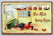 J99/ Halloween Postcard Holiday Greetings c1910 2097 Hofmann Ghost 483 picture