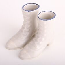 Porcelain Shoe Miniature Vintage Tan Boot Pair 3 3/4