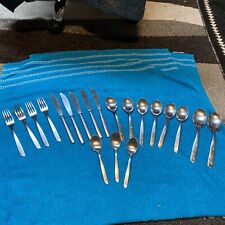 20pc Lot Vintage MCM Superior Stainless Flatware Aurora Night Sky Atomic Stars picture