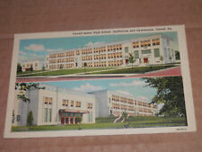 FARRELL PA - 1930-1950 ERA UNUSED POSTCARD  HIGH SCHOOL AUDITORIUM and GYMNASIUM picture