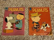 2 Silver Age Dell Peanuts #1015 1959, #10 1961 Comic Books, Charlie Brown Snoopy picture