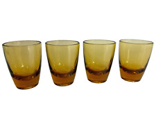 Vintage Whitefriars Amber Glass Shot Glasses Height 6.2cm x 4 picture