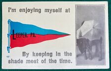 1914 Greetings Leeper Pennsylvania PA Pennant Postcard romantic lovers posted picture