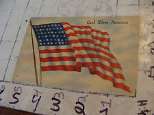 Orig Vint post card 1942 flag, GOD BLESS AMERICA picture