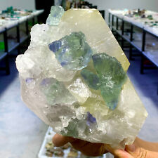5.51LB Rare crystal samples of transparent BLUE cubic fluorite/China picture