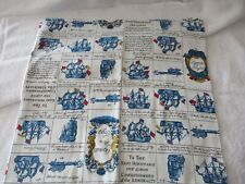 Vintage Handmade Ships & Flags Cotton Fabric Tablecloth 36