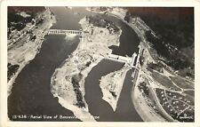 Cascade Locks Oregon~Aerial View~Bonneville Dam~1930s Real Photo Postcard~RPPC picture