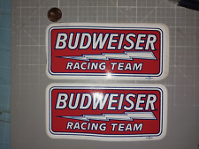 X2 VINTAGE BUDWEISER RACING TEAM Sticker Decal RACING ORIGINAL old stock picture